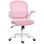 Sedia da ufficio Aosom ergonomica regolabile con schienale in rete rosa