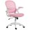 Sedia da ufficio Aosom ergonomica regolabile con schienale in rete rosa