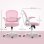 Sedia da ufficio Aosom ergonomica regolabile con schienale in rete rosa