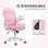 Sedia da ufficio Aosom ergonomica regolabile con schienale in rete rosa
