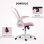 Sedia da ufficio Aosom ergonomica regolabile con schienale in rete rosa