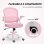 Sedia da ufficio Aosom ergonomica regolabile con schienale in rete rosa