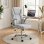 Sedia Da Ufficio Ergonomica Velour Bianco Crema Braccioli Ribaltabili