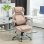 Sedia Ufficio Reclinabile Aosom Tessuto Marrone Chiaro 68x76x109-117 cm