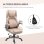 Sedia Ufficio Reclinabile Aosom Tessuto Marrone Chiaro 68x76x109-117 cm