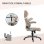 Sedia Ufficio Reclinabile Aosom Tessuto Marrone Chiaro 68x76x109-117 cm