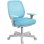 Sedia Da Ufficio Ergonomica Aosom Azzurra Altezza Regolabile 5 Ruote
