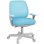 Sedia Da Ufficio Ergonomica Aosom Azzurra Altezza Regolabile 5 Ruote