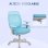 Sedia Da Ufficio Ergonomica Aosom Azzurra Altezza Regolabile 5 Ruote
