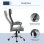 Sedia da Ufficio Ergonomica Aosom 65x67x119-129 cm Grigio