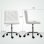 Sedia Da Ufficio Regolabile Aosom Pelle PU Schiuma Acciaio 44x50x78-88 cm Bianco