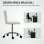 Sedia Da Ufficio Regolabile Aosom Pelle PU Schiuma Acciaio 44x50x78-88 cm Bianco