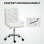 Sedia Da Ufficio Regolabile Aosom Pelle PU Schiuma Acciaio 44x50x78-88 cm Bianco