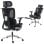 Sedia da ufficio Aosom ergonomica nera con poggiatesta regolabile