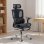 Sedia da ufficio Aosom ergonomica nera con poggiatesta regolabile