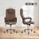 Sedia Da Ufficio Ergonomica Aosom Reclinabile Tessuto Lin Marrone