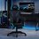 Sedia da Gaming Aosom con Supporto Lombare Tessuto Nero Blu