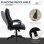 Poltrona da ufficio Aosom massaggiante regolabile nera 60x74x106-116cm