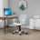 Sedia Ufficio Ergonomica Aosom Altezza Regolabile Grigio Chiaro