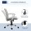 Sedia Ufficio Ergonomica Aosom Altezza Regolabile Grigio Chiaro