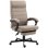 Sedia da Ufficio Aosom Altezza Regolabile Poggiapiedi Imbottita 68x67x109-119 cm Marrone