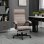 Sedia da Ufficio Aosom Altezza Regolabile Poggiapiedi Imbottita 68x67x109-119 cm Marrone