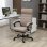 Sedia da Ufficio Aosom Altezza Regolabile Poggiapiedi Imbottita 68x67x109-119 cm Marrone