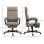 Sedia da Ufficio Aosom Altezza Regolabile Poggiapiedi Imbottita 68x67x109-119 cm Marrone