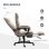 Sedia da Ufficio Aosom Altezza Regolabile Poggiapiedi Imbottita 68x67x109-119 cm Marrone