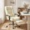 Sedia da ufficio Aosom reclinabile 155° con poggiapiedi beige