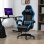 Sedia Gaming Aosom con altezza regolabile e schienale reclinabile blu nero