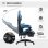 Sedia Gaming Aosom con altezza regolabile e schienale reclinabile blu nero