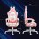 Sedia da Gaming Ergonomica Aosom Orecchie Gatto Rosa