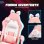 Sedia da Gaming Ergonomica Aosom Orecchie Gatto Rosa