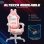 Sedia da Gaming Ergonomica Aosom Orecchie Gatto Rosa