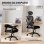 Sedia da ufficio ergonomica Aosom con braccioli ribaltabili, nero
