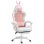 Sedia Gaming Aosom Orecchie Rosa con Poggiapiedi