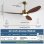 Ventilatore da Soffitto con Luce Autrucker 24W 106cm 6 Velocità Telecomando Silenzioso Bronzo