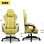 Silla gaming ergonómica GTPLAYER con soporte para pies y asiento de muelles amarillo