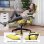 Silla gaming ergonómica GTPLAYER con soporte para pies y asiento de muelles amarillo