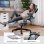 Silla GTPLAYER Ergonómica Gaming con Soporte Pies y Tela Blanco-Gris