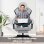 Silla GTPLAYER Ergonómica Gaming con Soporte Pies y Tela Blanco-Gris