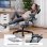 Silla GTPLAYER Ergonómica Gaming con Soporte Pies y Tela Blanco-Gris