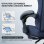 Silla gaming GTPLAYER azul oscuro con reposapiés y respaldo ajustable