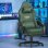 Silla Gaming GTPLAYER Ergonómica con Asiento de Muelles y Reposapiés - Tela Verde