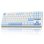 Teclado Aula F87 mecánico gaming trimodo hot-swap RGB blanco y azul