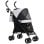 Passeggino cani Aosom 76x44x103 cm nero grigio chiaro