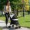 Passeggino cani Aosom 76x44x103 cm nero grigio chiaro