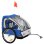 Rimorchio Bici Bambini Aosom 2 Posti Telaio Acciaio Blu Oxford