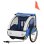 Rimorchio Bici Bambini Aosom 2 Posti Telaio Acciaio Blu Oxford